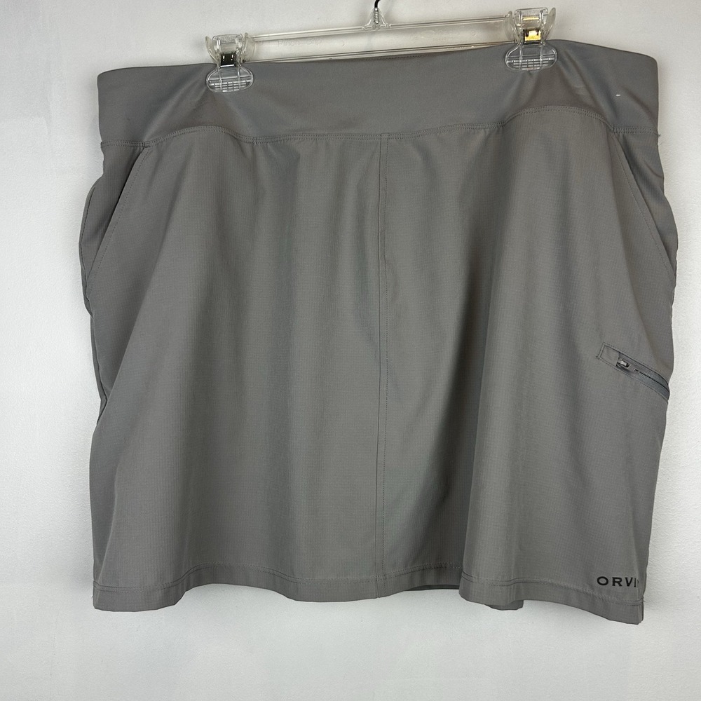 Orvis Skort Womens 2XL Gray Outdoors Pockets Lightweight Tennis Golf Pickleball